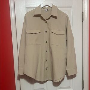 Fashion Nova Beige Collared Shirt
